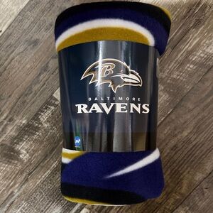 NFL Baltimore Ravens Fleece Throw- Purple, Black, Gold, White 50x60